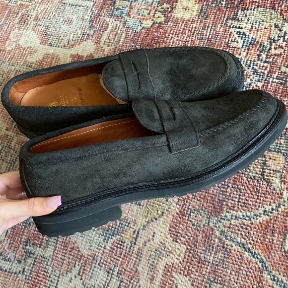 J Crew Alden® for J.Crew lug penny loafers in suede AZ878  display picture 1